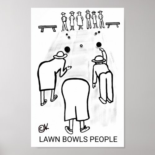 Lawn Bowls People Poster