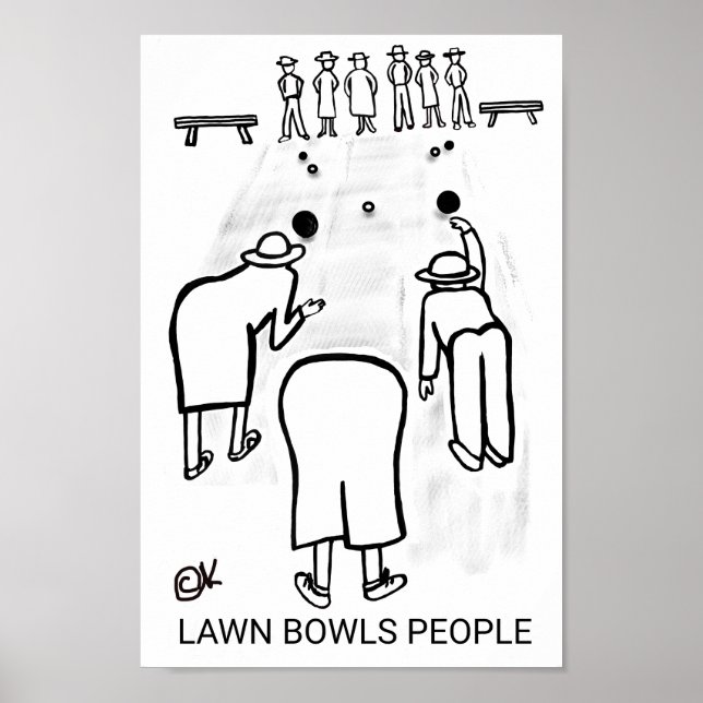 Lawn Bowls People Poster (Front)