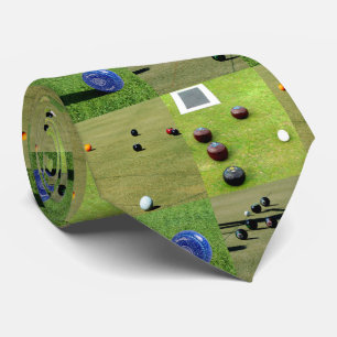 Lawn Bowls Photo Collage, Neck Tie