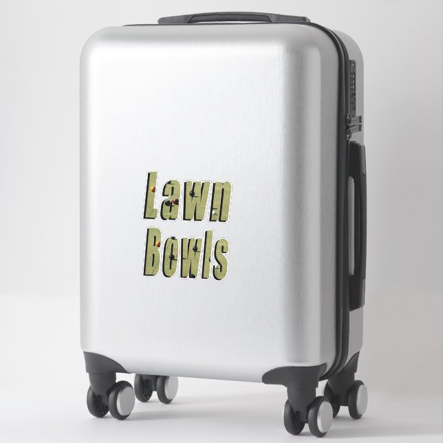 Lawn Bowls Picture Logo, Sticker (Suitcase)