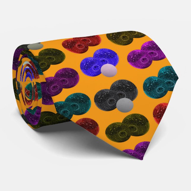 Lawn Bowls Pop Art Pattern, Neck Tie (Rolled)