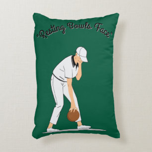 Lawn Bowls: Resting Bowls Face Accent Pillow