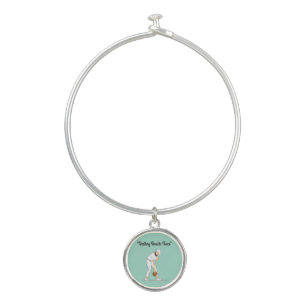 Lawn Bowls: Resting Bowls Face Bangle Bracelet