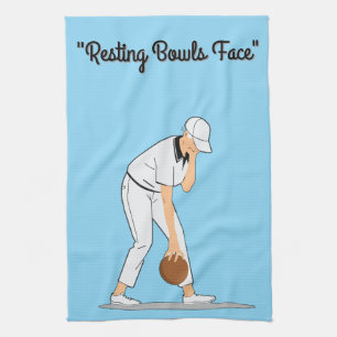 Lawn Bowls: Resting Bowls Face Kitchen Towel