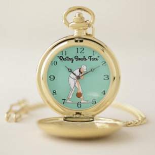 Lawn Bowls: Resting Bowls Face Pocket Watch