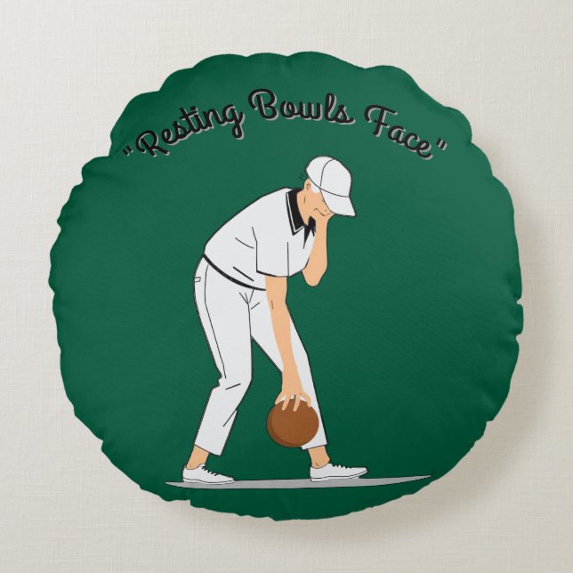 Lawn Bowls: Resting Bowls Face Round Pillow (Front)