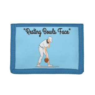 Lawn Bowls: Resting Bowls Face Trifold Wallet