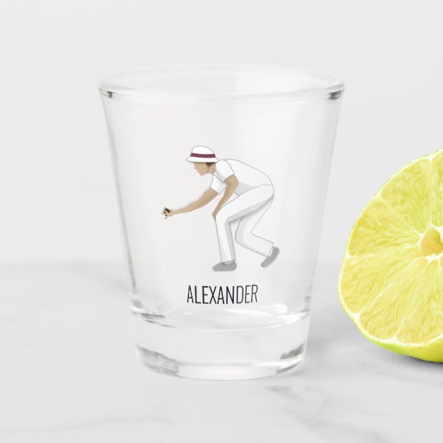 Lawn Bowls Shot Glass (Front)