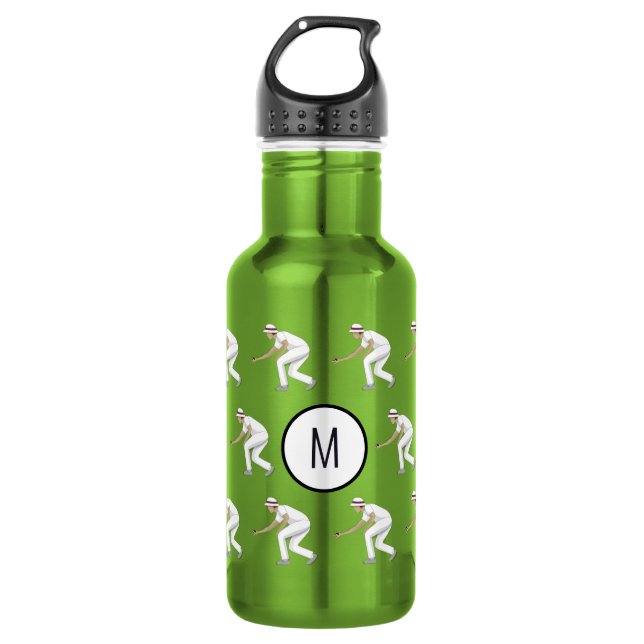 Lawn Bowls Stainless Steel Water Bottle (Front)