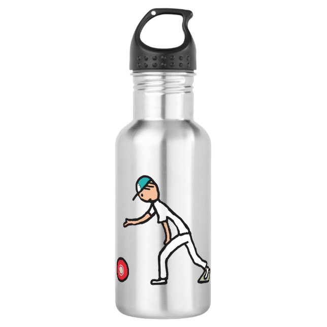 Lawn Bowls Stainless Steel Water Bottle (Front)