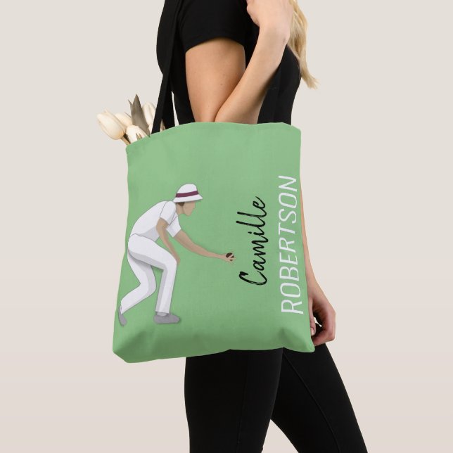 Lawn Bowls Tote Bag (Close Up)