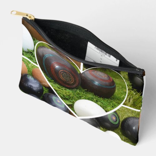 Lawn Bowls Vintage Photo Collarge Accessory Pouch