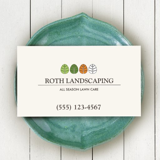 Customizable All Season Tree and Lawn Service Landscaping Business Card