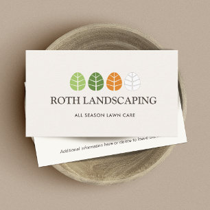Lawn Care All Season Landscaping Business Card