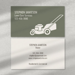 Lawn Care and Garden Maintenance Service Minimal Business Card