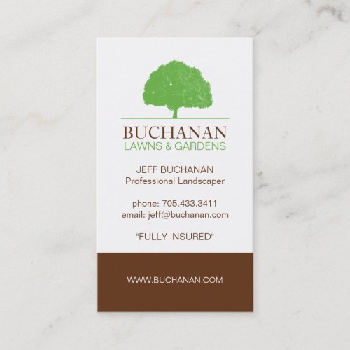 Lawn care and gardening Business Card