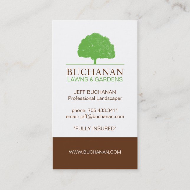Lawn care and gardening Business Card (Front)
