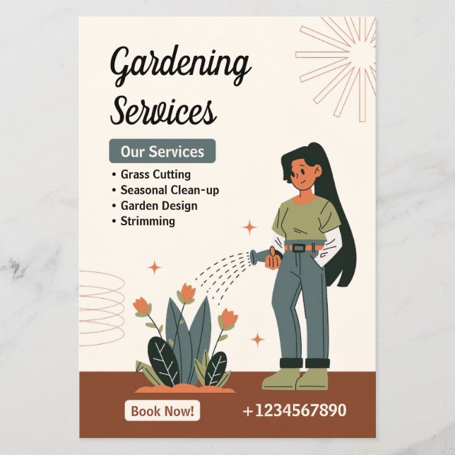 Lawn Care and Gardening Services Business Flyer (Front)