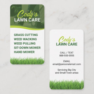 Lawn Care and Grass Cutting Landscape Maintenance Business Card