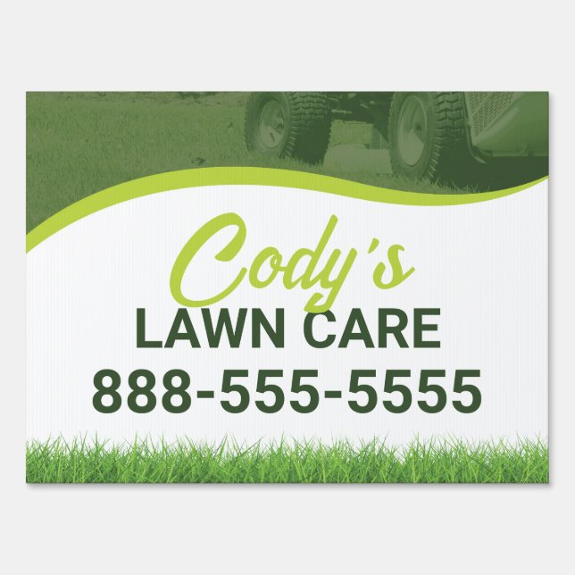 Lawn Care and Grass Cutting Maintenance Lawn Sign (Front)