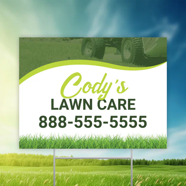 Lawn Care and Grass Cutting Maintenance Lawn Sign | Zazzle