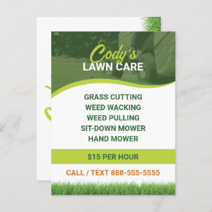 Lawn Care and Grass Cutting Maintenance Postcard