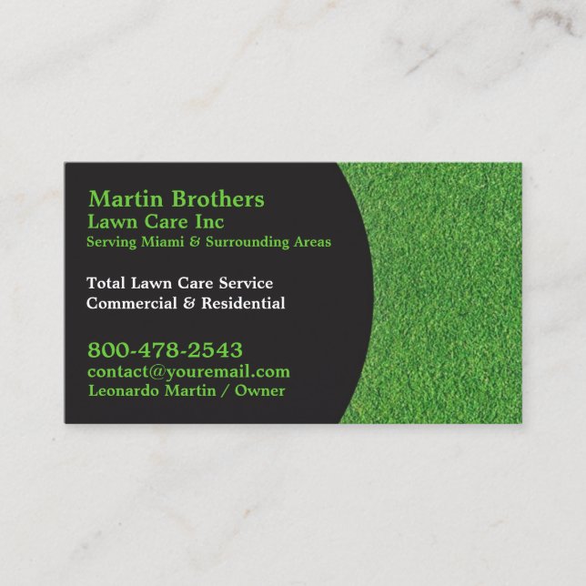 Lawn Care and Landscaping Business Card Template (Front)