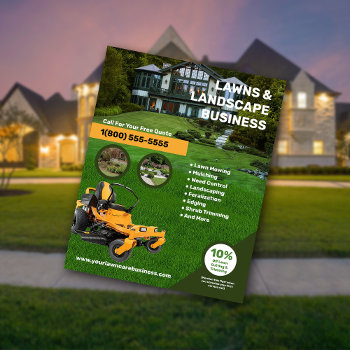 Lawn Care And Landscaping Business Flyer by 1Bizchoice at Zazzle