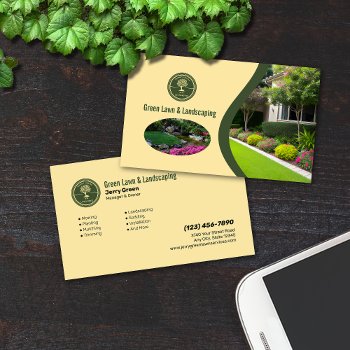 Lawn Care And Landscaping Company Business Card by 1Bizchoice at Zazzle