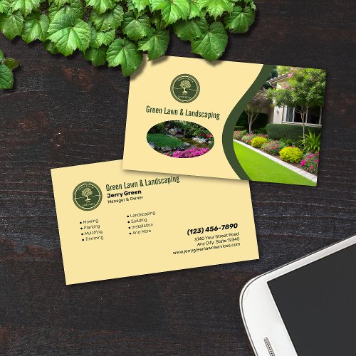 Lawn Care and Landscaping Company Business Card