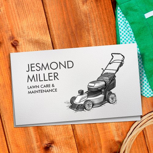 Lawn care and landscaping _ lawnmower drawing business card