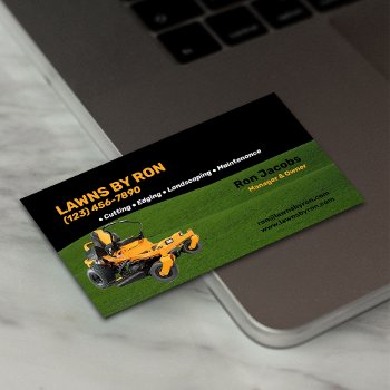 Lawn Care And Landscaping Service Business Card by 1Bizchoice at Zazzle