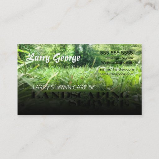 Customizable Lawn care and Landscaping Service Business Card
