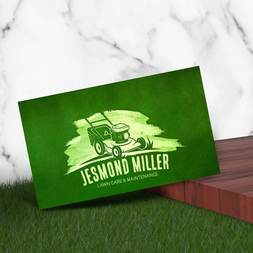 Lawn care and landscaping _ watercolor business card