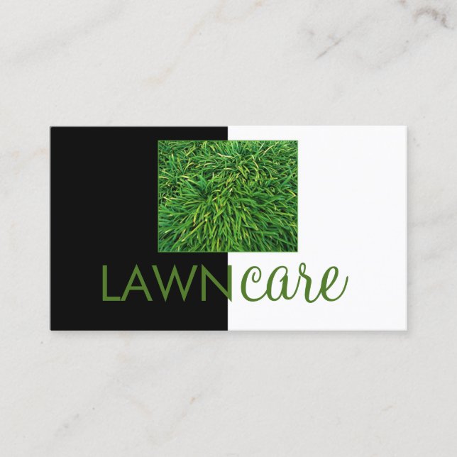 Lawn care and yard maintenance contact  business card (Front)