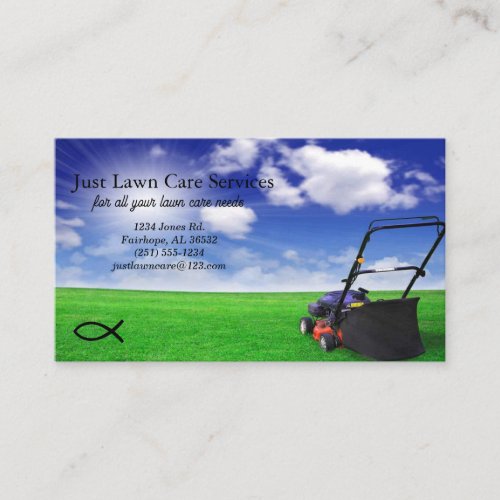 Lawn Care Blue Sky Business Card