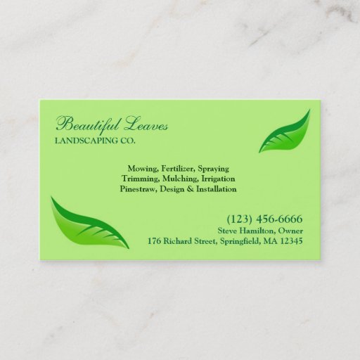 Customizable Lawn Care Business Card