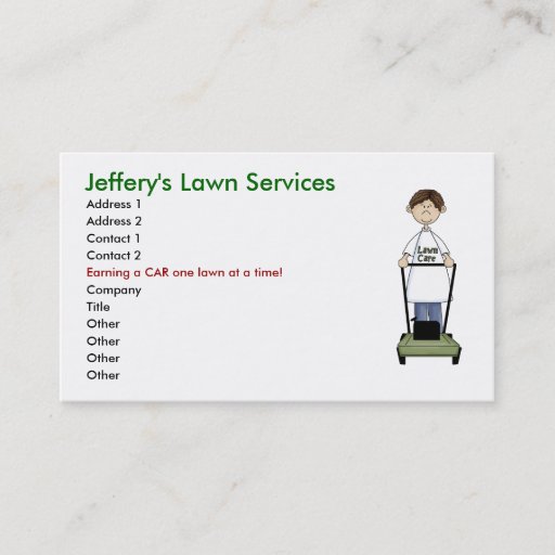 Customizable Lawn Care. Business Card Template