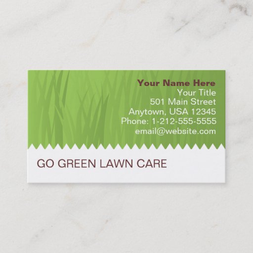 Customizable Lawn Care Business Card