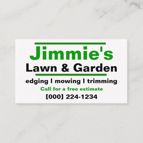 Lawn Care Business Card