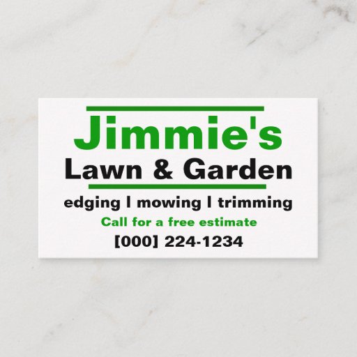 Customizable Lawn Care Business Card