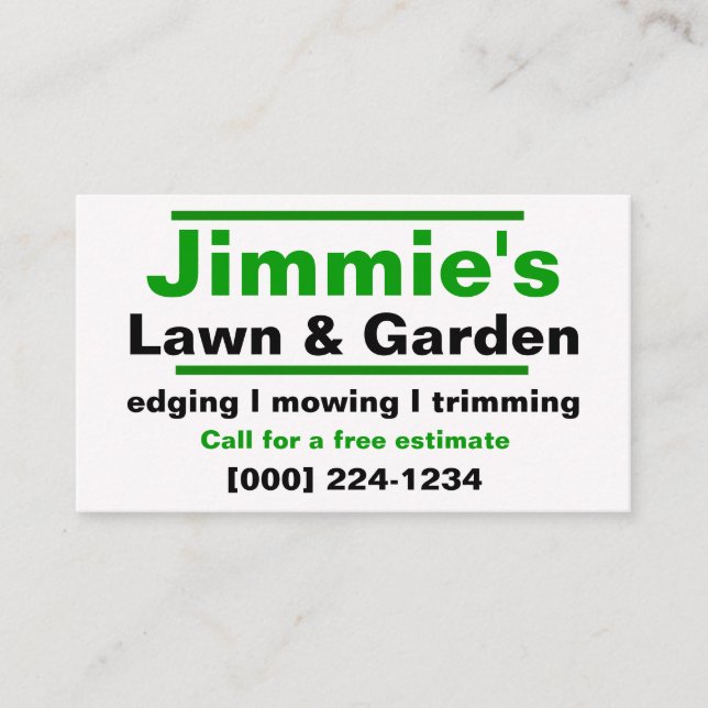 Lawn Care Business Card (Front)