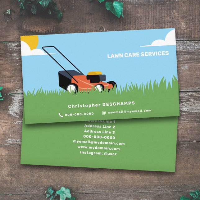 Lawn Care Business Card (Gardener & Lawn Care Business Card)