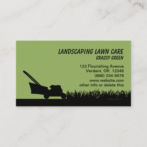 Lawn Care Business Card Template Grass Mowing | Zazzle