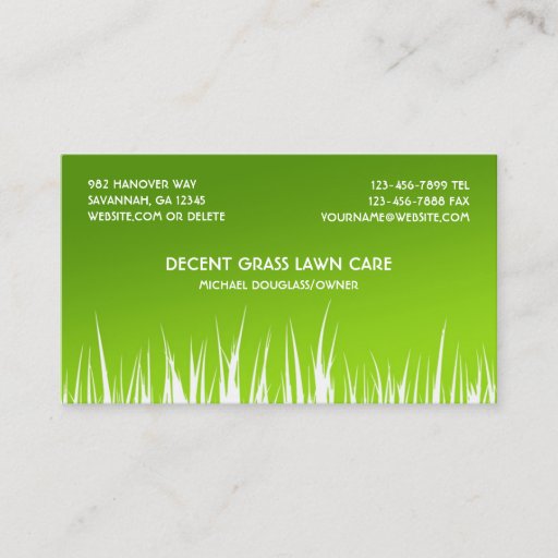 Customizable Lawn Care Business Cards