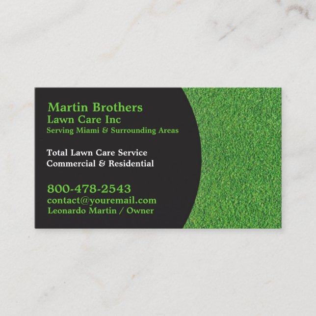 Lawn Care Business Cards (Front)