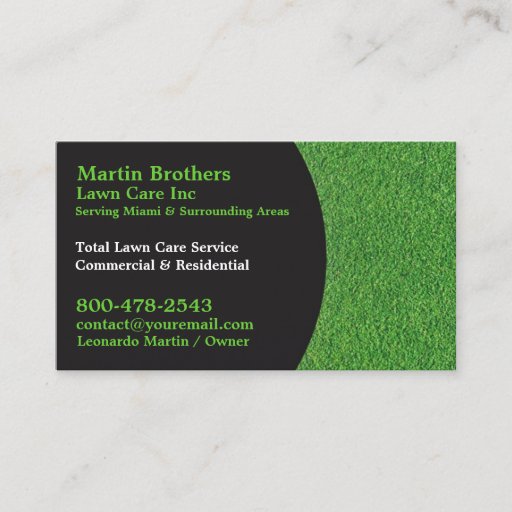 Customizable Lawn Care Business Cards