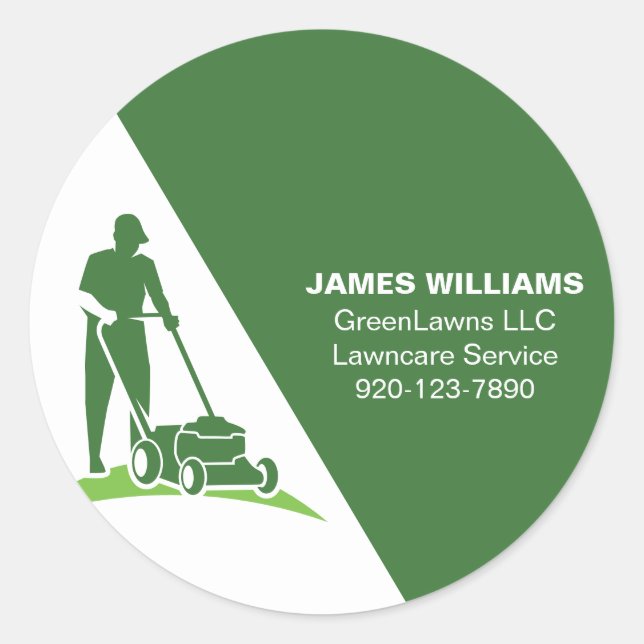 Lawn Care Business  Classic Round Sticker (Front)