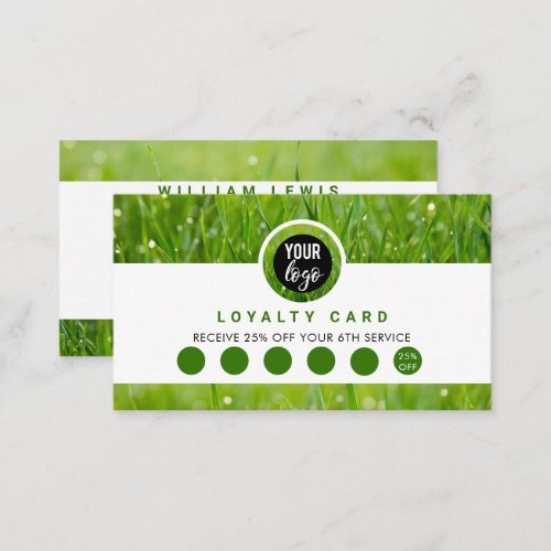 Lawn Care Business Logo Landscaping Loyalty Card