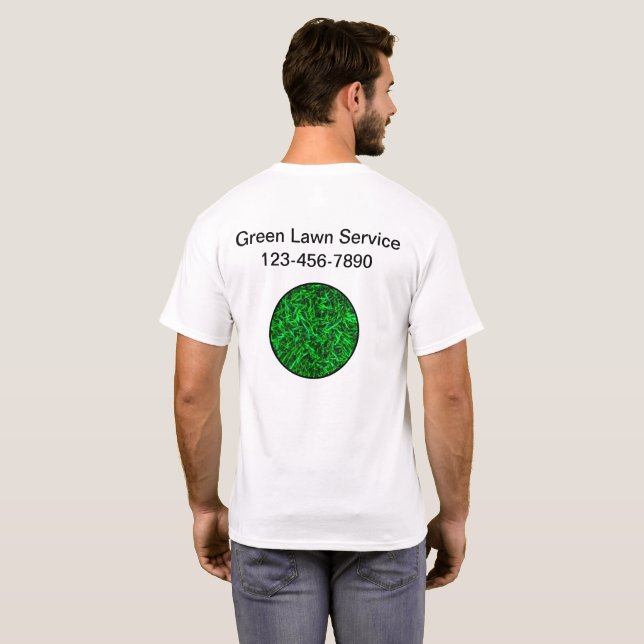 Lawn Care Business Logo Work Tee Shirts (Back Full)